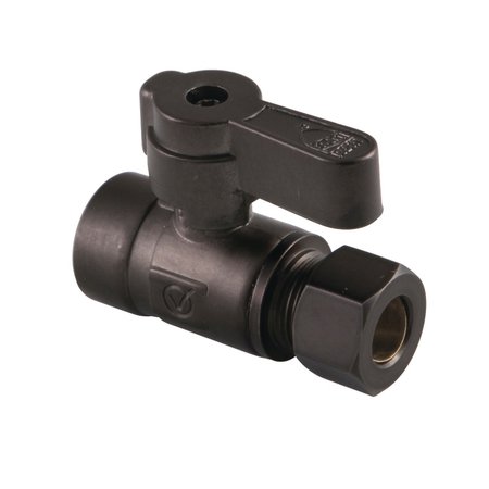 KINGSTON BRASS KF4325ORB 1/2" Sweat X 3/8" OD Comp Straight Stop Valve, Oil Rubbed Bronze KF4325ORB